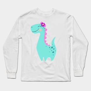 Cute Dinosaur Baby Girl Long Sleeve T-Shirt